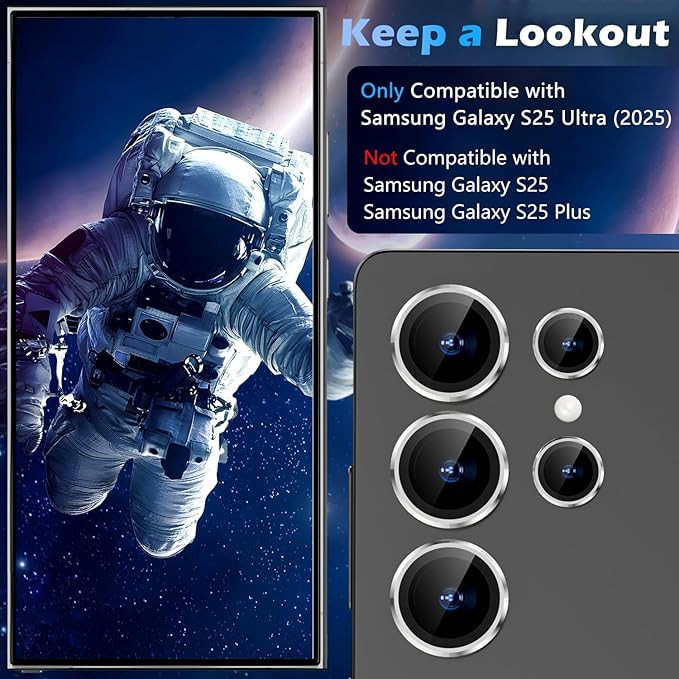 محافظ لنز دوربین مناسب برای گوشی موبایل سامسونگ Galaxy S25 Ultra