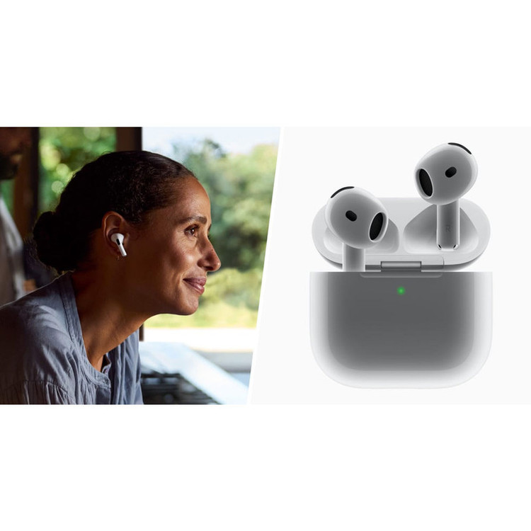 هدفون بلوتوثی مدل AirPods 4 قابلیت نویز کنسلینگ، درگاه شارژ USB Type-C، پشتیبانی از فرمان لمسی، نشانگر LED