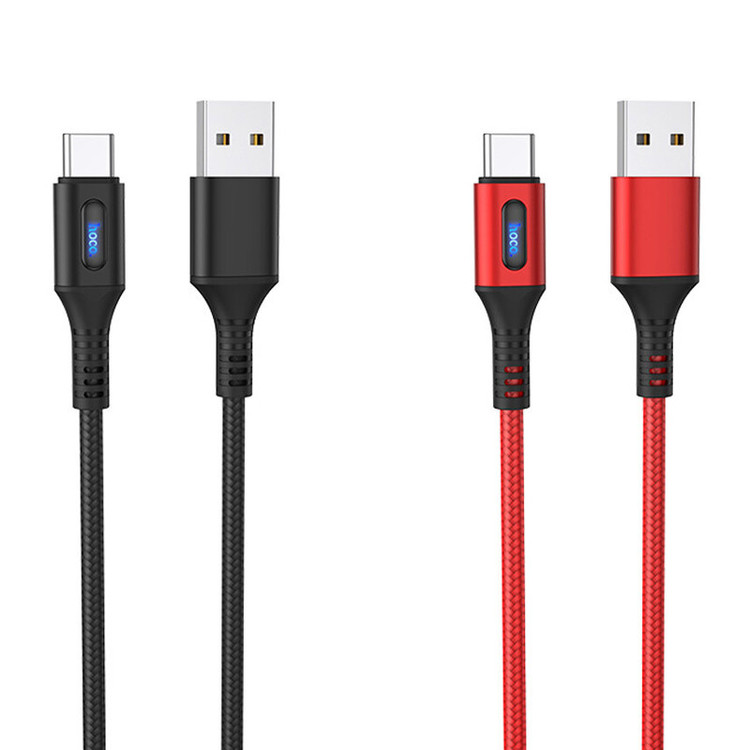 کابل تبدیل USB به USB-C هوکو مدل U-79 طول 1متر با قابلیت قطع خودکار رنگ مشکی