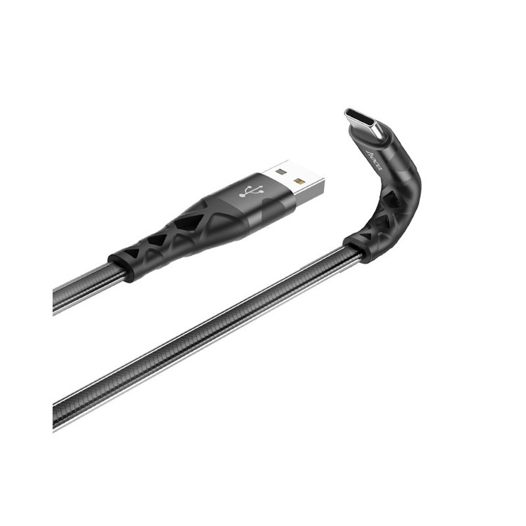 کابل تبدیل USB به USB-C هوکو مدل U105 ANTI TWIST طول1 متر رنگ مشکی