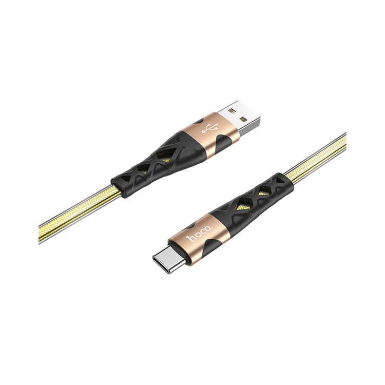 کابل تبدیل USB به USB-C هوکو مدل U105 ANTI TWIST طول1 متر رنگ مشکی