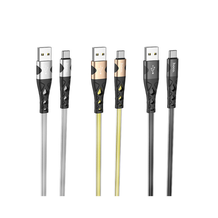 کابل تبدیل USB به USB-C هوکو مدل U105 ANTI TWIST طول1 متر رنگ مشکی