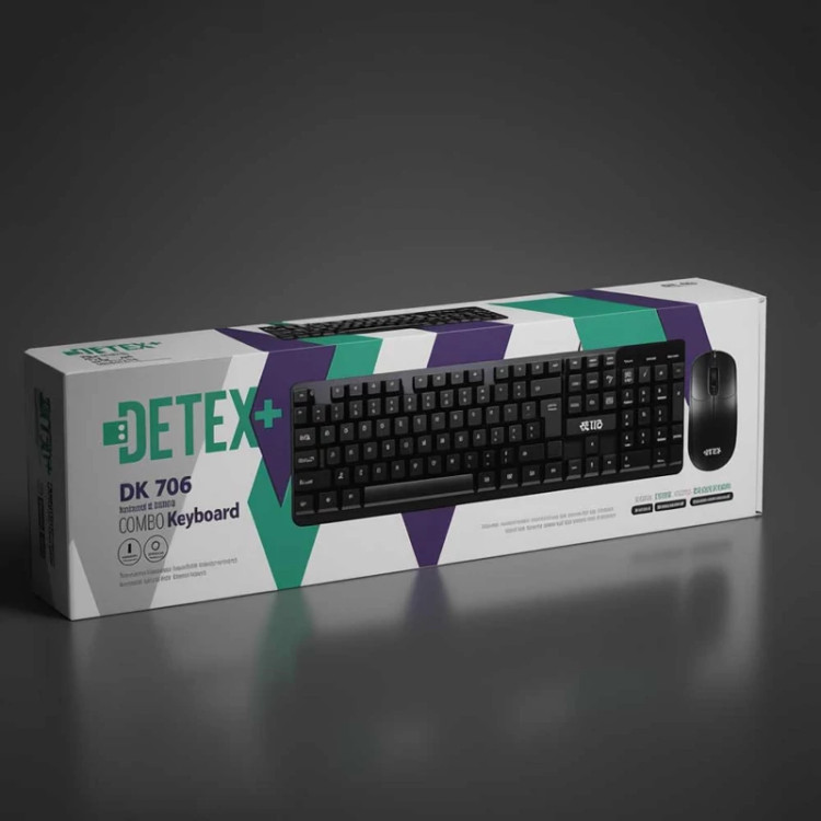 کیبورد و موس سیم دار DETEX DK-706