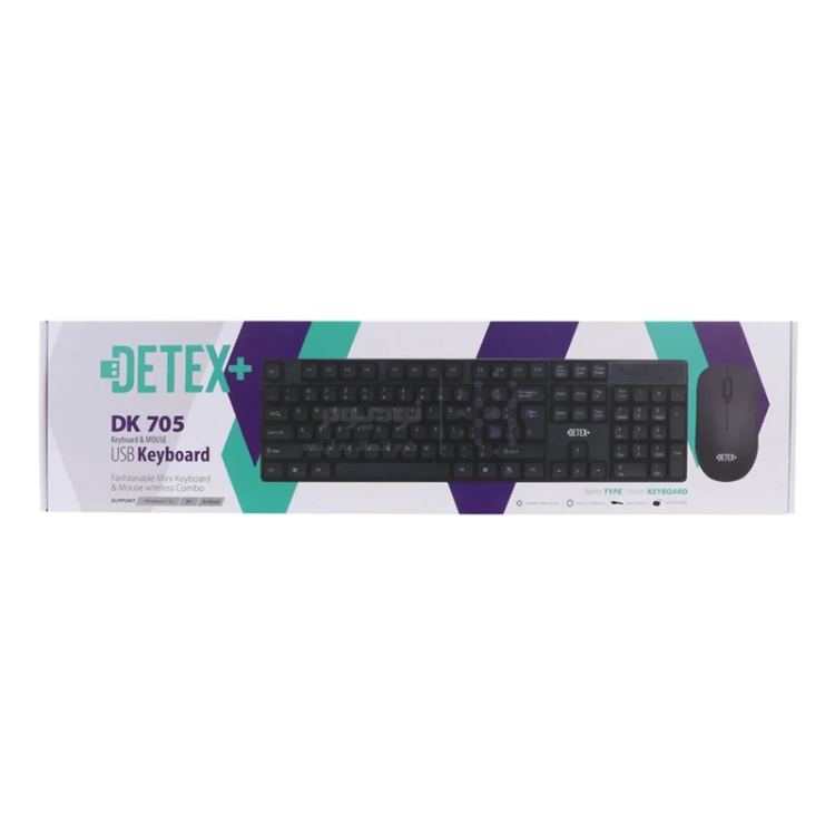 ماوس و کیبورد بی سیم +DETEX مدل DK705 - مشکی