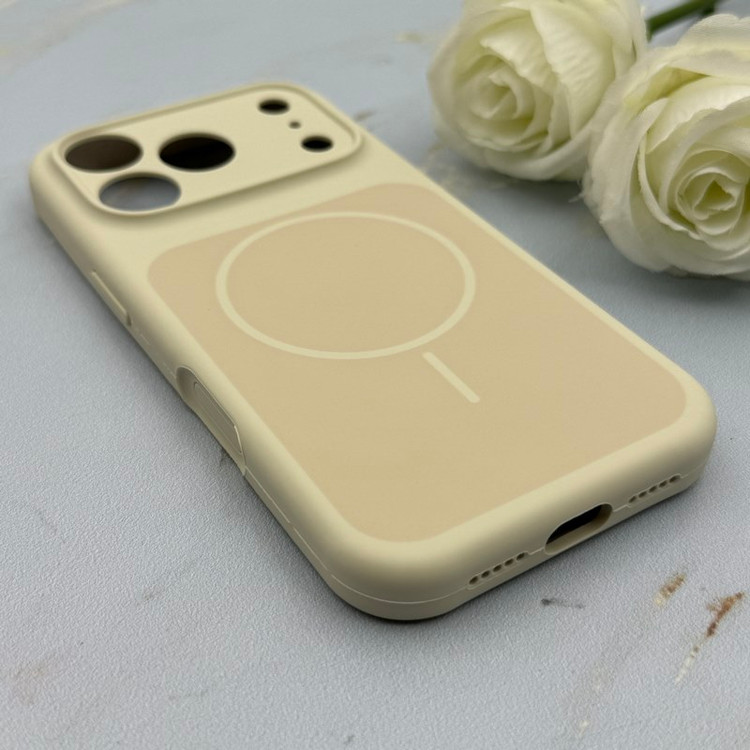 قاب گوشی سیلیکونی اورجینال iPhone 17 Pro Max طرح آیفون 17 مگ سیف دار Magsafe درجه یک زیربسته محافظ لنزدار