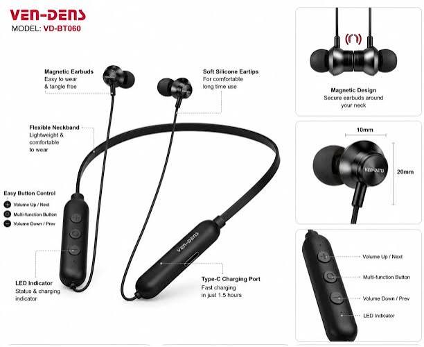 هندزفری گردنی بی سیم Ven-Dens Vd-Bt060 | Techstudio